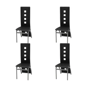 Eetkamerstoelen 4 st kunstleer zwart