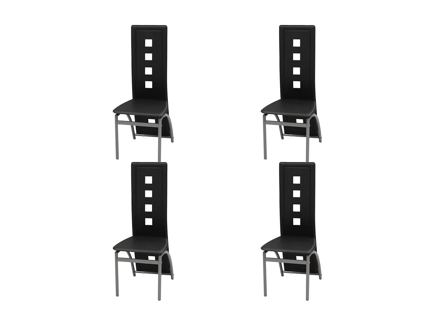 Eetkamerstoelen 4 st kunstleer zwart