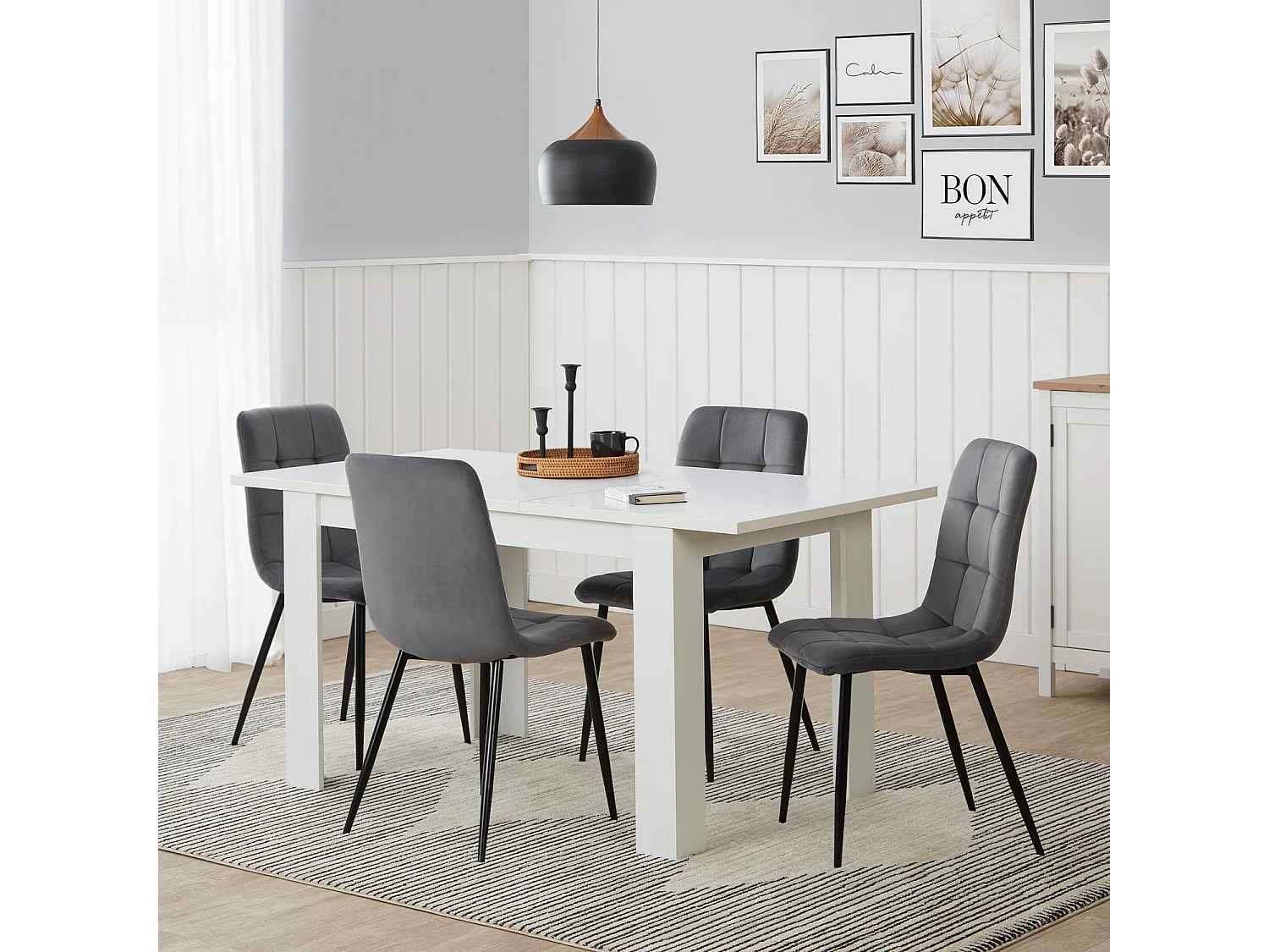 Eettafel 120x80x75 cm wit