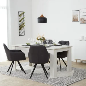 Eettafel 160x90x76 cm wit antraciet Eettafel 160x90x76 cm wit antraciet