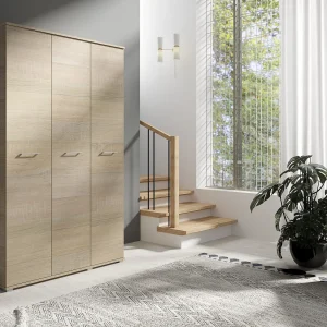 Drie-deurs opengaande kast 120 cm × 200 cm SONOMA | Planken + Kleerhangerstang Drie-deurs opengaande kast 120 cm × 200 cm SONOMA | Planken + Kleerhangerstang