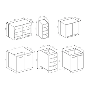 Eenpersoonskeuken rood hoogglans/antraciet 160x60x81.6 r-line Eenpersoonskeuken rood hoogglans/antraciet 160x60x81.6 r-line