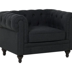 Fauteuil stof grafietgrijs CHESTERFIELD Fauteuil stof grafietgrijs CHESTERFIELD