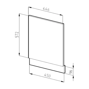 Frontpaneel wit hoogglans 45×1.6×57.2 r-line Frontpaneel wit hoogglans 45×1.6×57.2 r-line