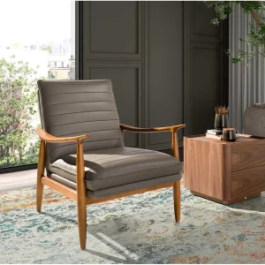 Fauteuil donkergrijs leer 5130 ANGEL CERDA Fauteuil donkergrijs leer 5130 ANGEL CERDA