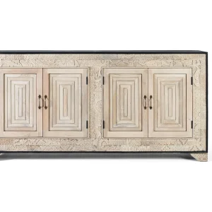 Buffet met vier deuren en gedetailleerde details gebeeldhouwd op het hoofdgedeelte 195 cm