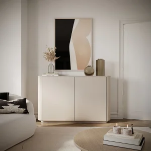 Dressoir met 2 deuren en 6 vakken – afgeronde randen – 140 cm – kasjmiergrijs – LUVIO Dressoir met 2 deuren en 6 vakken – afgeronde randen – 140 cm – kasjmiergrijs – LUVIO
