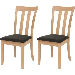 Eetkamerstoel MCW-G46 (set van 2), naturelkleurig frame, zwart Eetkamerstoel MCW-G46 (set van 2), naturelkleurig frame, zwart