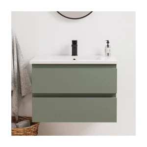 Enkele wastafelset 60cm met keramische bovenkant en zwarte kraan SORRENTO Enkele wastafelset 60cm met keramische bovenkant en zwarte kraan SORRENTO