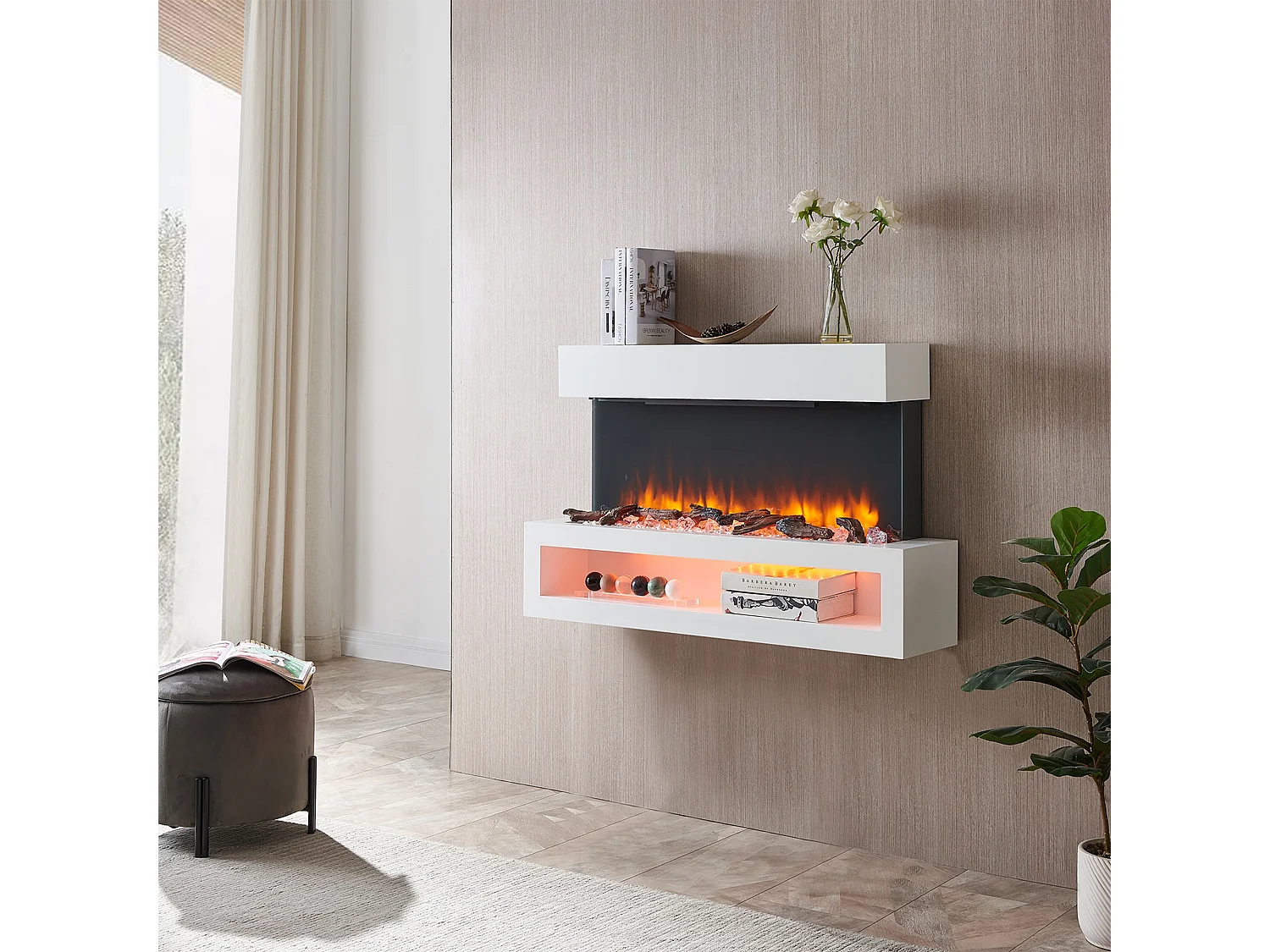 Elektrische haard BALDERIA Nikos - Wandhaard, 2000 W - Wit