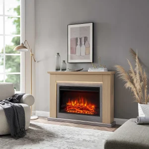 Elektrische haard BALDERIA Typhon – Staande haard, verwarming 2000 W – Lichtbruin