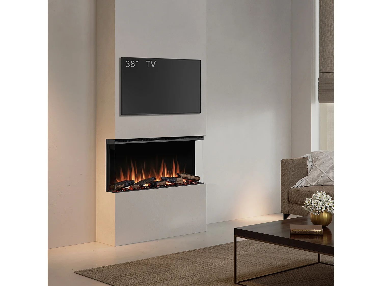 Elektrische haard BALDERIA Athena smart 36 - Inbouwhaard - Zwart