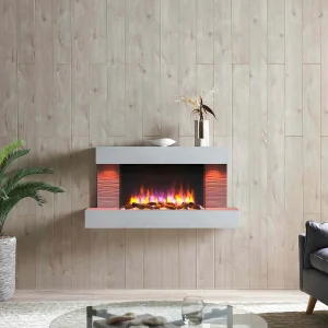 Elektrische haard BALDERIA Aieda – Wandhaard, verwarming 2000 W – Betonlook Elektrische haard BALDERIA Aieda – Wandhaard, verwarming 2000 W – Betonlook