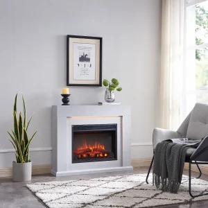 Elektrische haard BALDERIA Apollon – staande haard met verwarming – betonlook Elektrische haard BALDERIA Apollon – staande haard met verwarming – betonlook