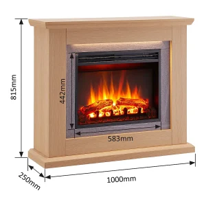 Elektrische haard BALDERIA Charon – staande haard, 2000 W – licht eiken Elektrische haard BALDERIA Charon – staande haard, 2000 W – licht eiken