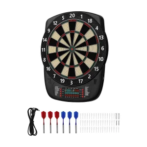 Elektronisch Dartbord SucceBuy 33.6 cm, Dartbord met 43 Spellen en Meer dan 200 Varianten voor 8 Spelers, 6 Dartpijlen voor Een Feestje Elektronisch Dartbord SucceBuy 33.6 cm, Dartbord met 43 Spellen en Meer dan 200 Varianten voor 8 Spelers, 6 Dartpijlen voor Een Feestje