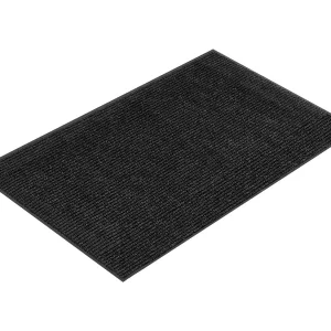 Entree Mat SucceBuy, 183 x 122 cm, Deurmat Buiten Binnen Elegant Gestreept, met Antislip Onderzijde PVC, Duurzaam Wasbaar, Stofvanger, Grijs