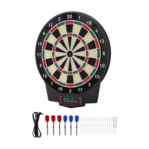 Elektronisch Dartbord SucceBuy, 39.1 cm, Dartbord met 43 Spellen en Meer dan 320 Varianten voor tot 8 Spelers, 6 Dartpijlen voor Een Feestje