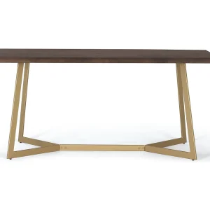 Tafel met kribbe van hout en metalen onderstel 200cm