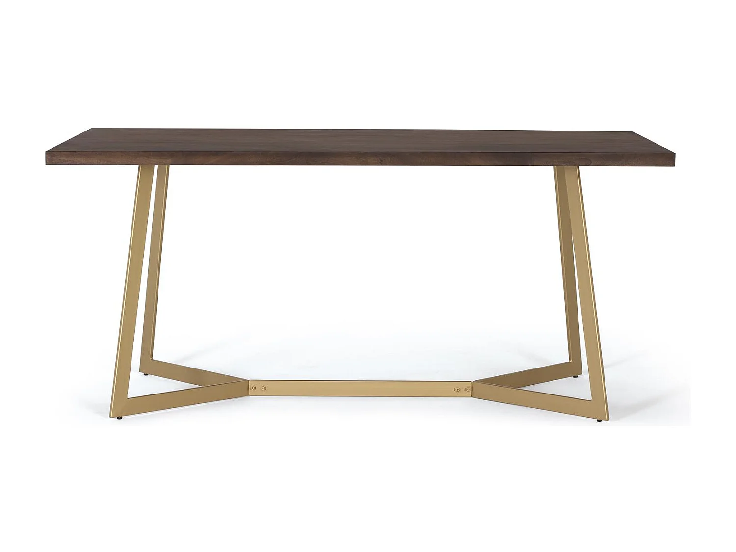 Tafel met kribbe van hout en metalen onderstel 200cm