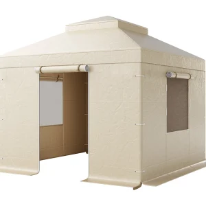 Gazebo Winterhoes SucceBuy, 3,05 x 3,05 m, Afdekking voor Gazebo met Dubbele Stijve Dak, met Zijwanden, Gaasramen, Materiaal PE Hoge Dichtheid Gazebo Winterhoes SucceBuy, 3,05 x 3,05 m, Afdekking voor Gazebo met Dubbele Stijve Dak, met Zijwanden, Gaasramen, Materiaal PE Hoge Dichtheid