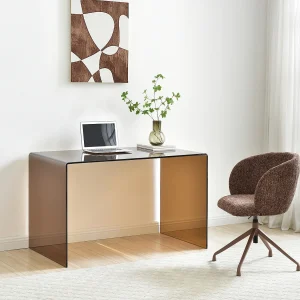 Bureau van gehard glas in bruine kleur – ELSTRON