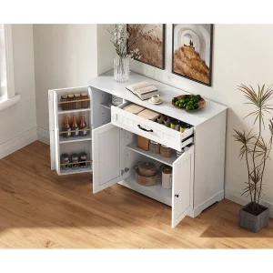 Dressoir met 3 deuren en 1 lade – MDF hout – Wit