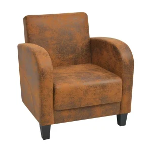 Fauteuil kunstsuède bruin Fauteuil kunstsuède bruin