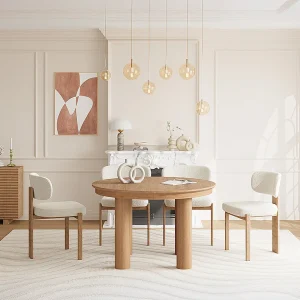Uitschuifbare eettafel voor 4 tot 8 personen eikenfineer – Naturel – ELITARO Uitschuifbare eettafel voor 4 tot 8 personen eikenfineer – Naturel – ELITARO