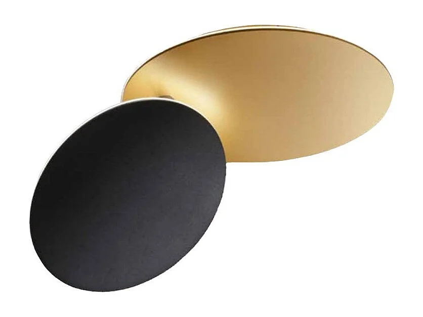Plafonnier LED DRUM en métal Noir Doré mat 43W Perenz