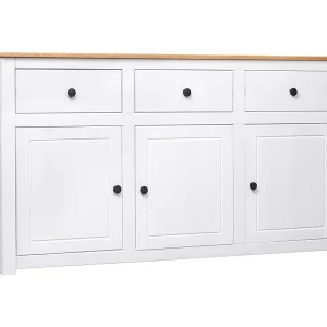 Dressoir Panama Range 135x40x80 cm massief grenenhout wit