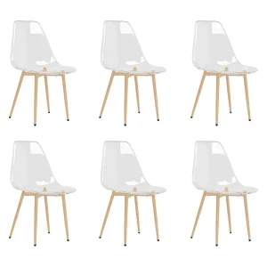 Eetkamerstoelen 6 st PET transparant Eetkamerstoelen 6 st PET transparant