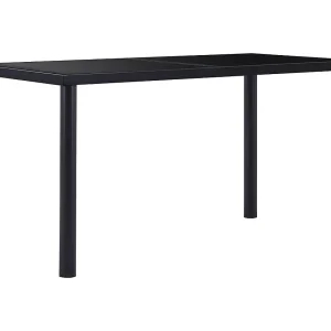Eettafel 140x70x75 cm gehard glas zwart Eettafel 140x70x75 cm gehard glas zwart