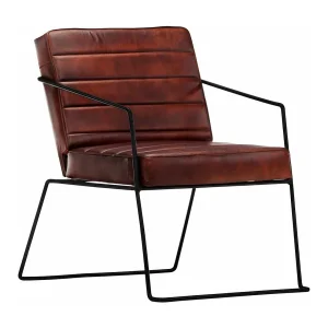 Fauteuil echt leer donkerbruin Fauteuil echt leer donkerbruin