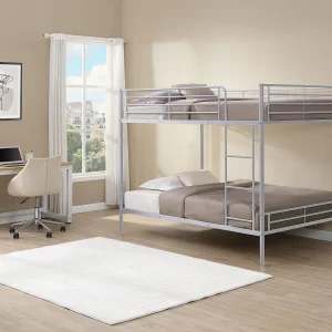 Stapelbed 2 x 120 x 190 cm zilverkleurig – DUOTIS