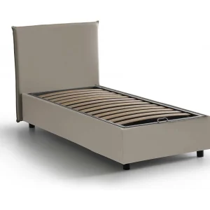 Eenpersoonsbed, Opbergbed met eco-lederen bekleding, 100% Made in Italy, Opening aan de voorkant, geschikt voor matras van 80×200 cm, Taupe Eenpersoonsbed, Opbergbed met eco-lederen bekleding, 100% Made in Italy, Opening aan de voorkant, geschikt voor matras van 80×200 cm, Taupe
