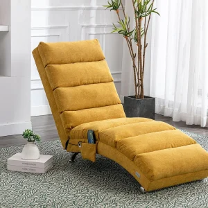 Elektrische relaxfauteuil – Massagefauteuil – Verstelbare rugleuning – in linnen stof – comfortabel en ergonomisch