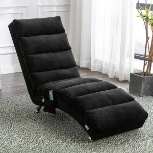 Elektrische relaxfauteuil – Massagefauteuil – Verstelbare rugleuning – in linnen stof – comfortabel en ergonomisch