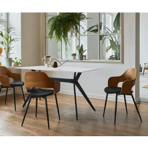 Moderne Witte Keramische Eettafel "Boreal" – 160x90x75 cm – Plaats voor 4-6 personen – Marmer Effect Moderne Witte Keramische Eettafel "Boreal" – 160x90x75 cm – Plaats voor 4-6 personen – Marmer Effect