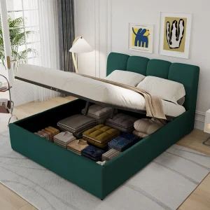 Fluweel Opbergbed Groen 160x200cm Fluweel Opbergbed Groen 160x200cm