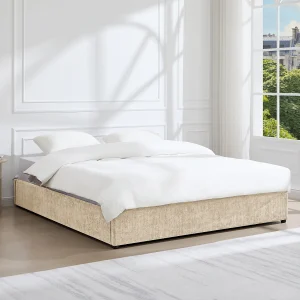 Boxspring bedbak 140 x 190 cm in geweven stof Beige –  FIRMEO van YSMÉE