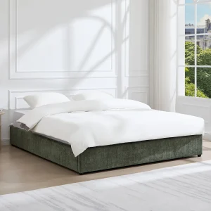 Opbergboxspring 180 x 200 cm kingsize in getextureerde stof Groen – FIRMEO van YSMÉE
