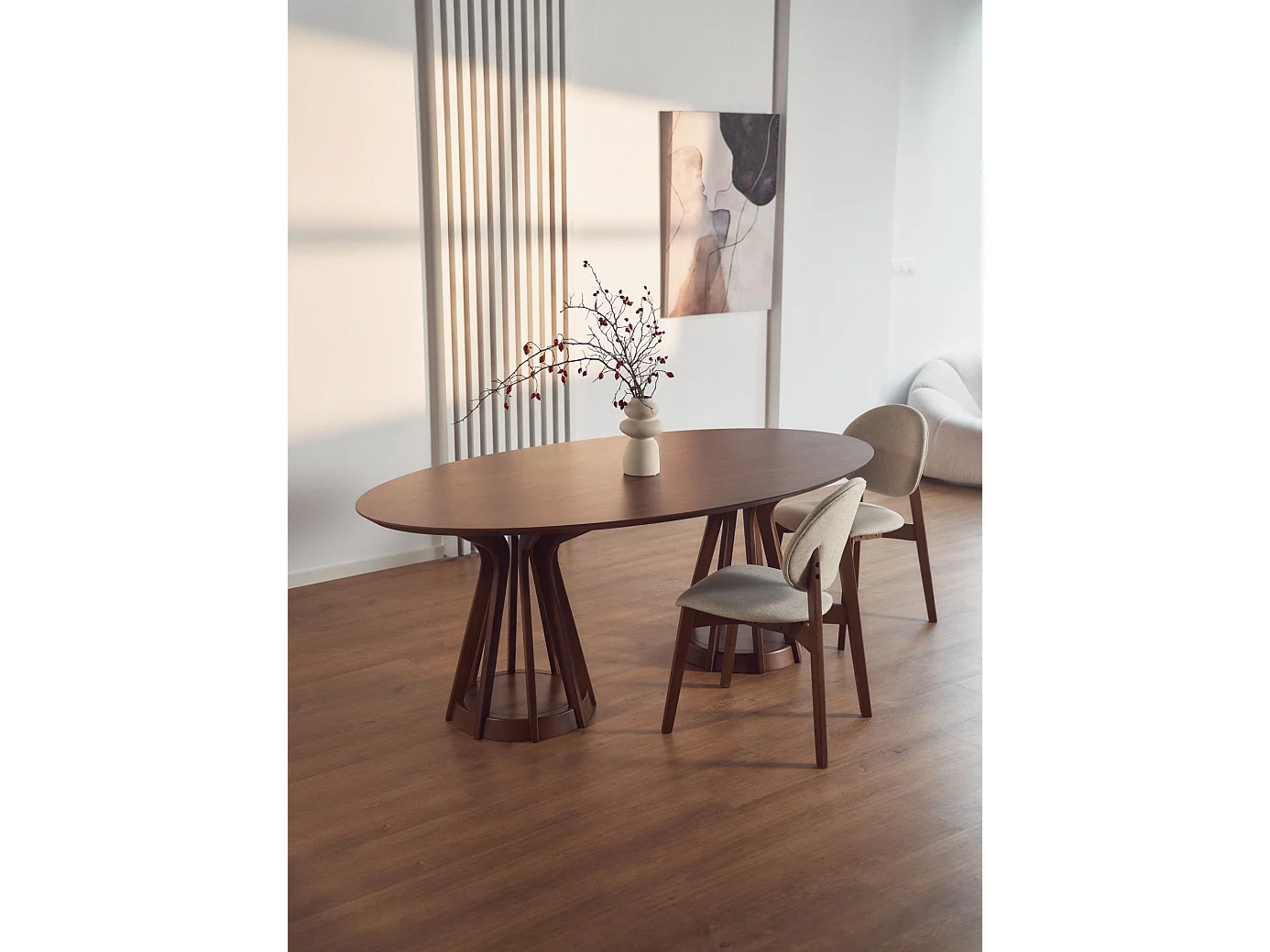 Eettafel 200x110 cm – rechthoekig – houtlook noten – STENNE