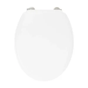 Duplo WC-bril wit van bamboepoeder met universele roestvrijstalen scharnieren 48×39 cm
