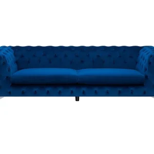 Driezitsbank fluweel donkerblauw SOTRA Driezitsbank fluweel donkerblauw SOTRA