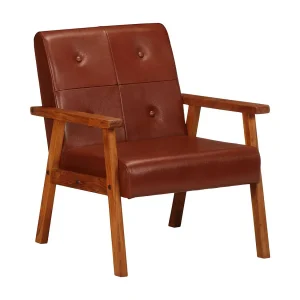 Fauteuil echt leer bruin Fauteuil echt leer bruin