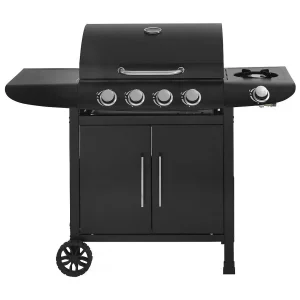 Gas BBQ gasbarbecue barbecue "Feria 5" – 5 branders waarvan 1 zijbrander – 14,5 kW – Zwart Gas BBQ gasbarbecue barbecue "Feria 5" – 5 branders waarvan 1 zijbrander – 14,5 kW – Zwart