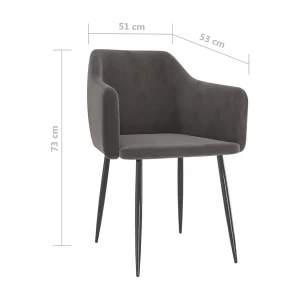 Eetkamerstoelen 2 st fluweel donkergrijs Eetkamerstoelen 2 st fluweel donkergrijs