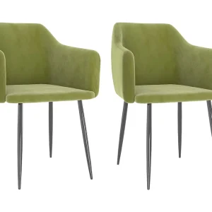 Eetkamerstoelen 2 st fluweel lichtgroen Eetkamerstoelen 2 st fluweel lichtgroen