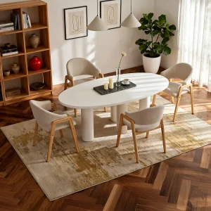 Eettafel voor 8 personen van MDF – Beige – FALYN Eettafel voor 8 personen van MDF – Beige – FALYN
